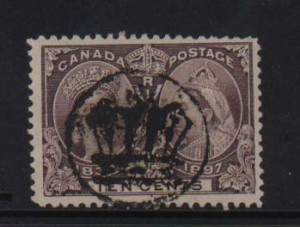 Canada #57 Used With Crown Cancel & Reentry Variety