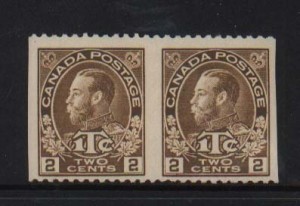 Canada #MR4ii VF Mint Imperf Between Pair