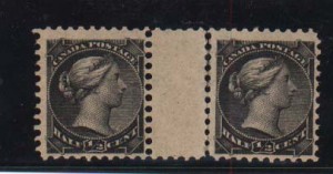 Canada #34iii VF/NH Gutter Pair