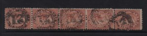 Canada #14 VF Used Strip Of Five