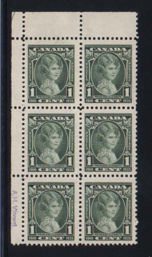 Canada #211i Mint Weeping Princess Block Of Six