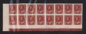 Canada #138 XF Mint Plate #127 Block Of 16 With Lathework