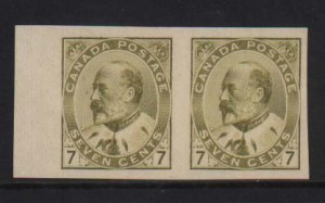Canada #92a XF Mint Imperforate Pair