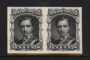 Newfoundland #27Pi XF Mint Imperf Proof Pair On Card