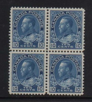 Canada #117ii XF/NH Block **With Certificate**
