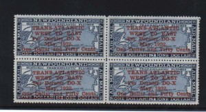 Newfoundland #C12i XF Mint Block Variety