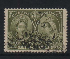 Canada #65 Used Superb Jumbo With Date Cancel  **With Cert.**