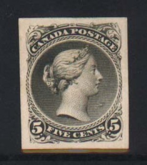 Canada #26P XF Plate Proof On Card