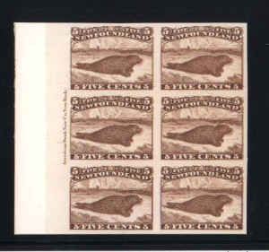 Newfoundland #25Piii XF Mint Imperf Proof Plate Block