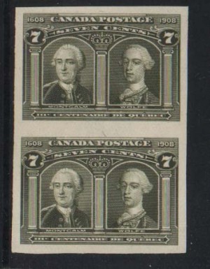 Canada #100a XF/NH Imperforate Pair **With Certificate**