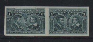 Canada #97a XF Mint Imperforate Pair **With Certificate**