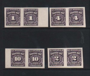 Canada #J15a / #J20a XF/NH Imperforate Pair Set