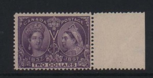 Canada #62 NH Mint Right Margin Example **With Cert.**