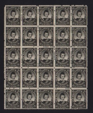 New Brunswick #11 VF/NH Block Of 25