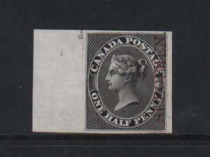 Canada #8TCii XF Plate Proof In Black With Vertical Specimen