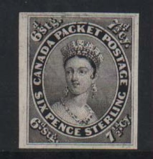 Canada #9TC XF Plate Proof In Black On India Paper