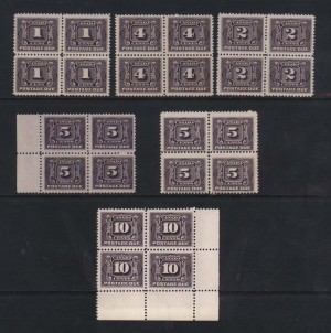 Canada #J1 - #J5 & #J4a VF/NH Block Set