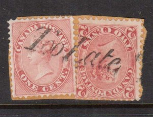 Canada #14 & #20 Used On Piece With Ideal Too Late Cancel
