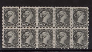Canada #21,iii,iv Mint Block Of Ten