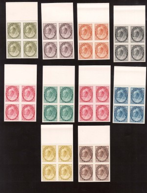 Canada #74P - #84P XF Proof Gem Block Set India Paper On Card