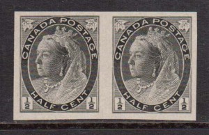 Canada #74v XF Mint Imperf Pair **With Certificate**
