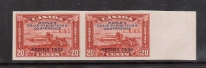 Canada #203a XF/NH Imperf Pair