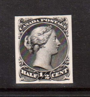 Canada #21P XF Plate Proof India On Card