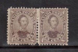Canada #17v Mint Rare Pair **With Certificate**