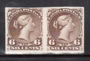 Canada #27P VF Plate Proof Pair On Card As Issued **With Cert.**
