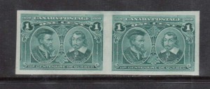 Canada #97a XF Mint Imperforate Pair **With Certificate**