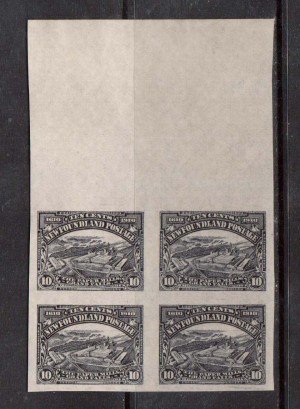 Newfoundland #101a XF/NH Upper Margin Imperf Block