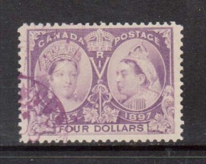 Canada #64 VF Used With Purple Magenta Cancel **With Certificate**