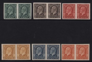 Canada #195a - #200a XF/NH Imperf Pair Set