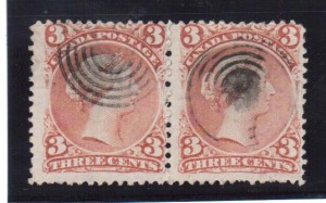 Canada #33 Used Pair **With Certificate**