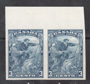 Canada #208a XF/NH Imperforate Pair **With Certificate**