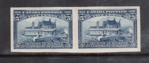 Canada #99a XF Mint Imperforate Pair **With Certificate**