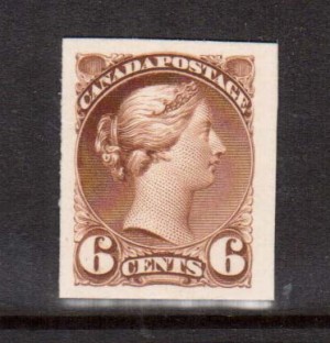 Canada #39P XF Plate Proof India On Card