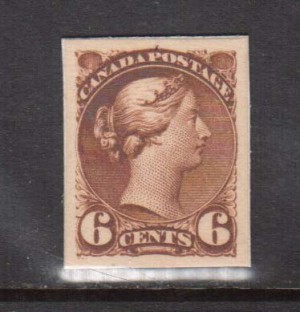 Canada #39P XF Plate Proof India On Card