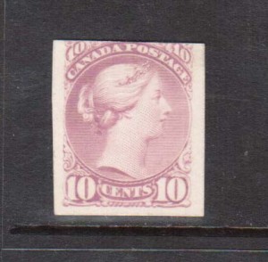 Canada #40P Rare Plate Proof Lilac On Card