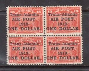 Newfoundland #C2 #C2a #C2b #C2ii VF/NH Rare Block With Four Varieties