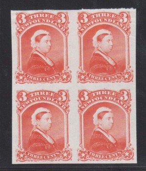 Newfoundland #33P XF Proof Block On India Paper