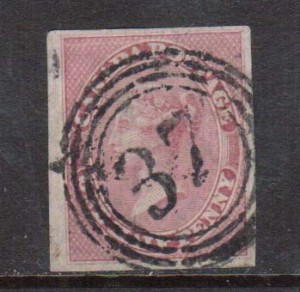 Canada #8b VF Used With 4 Ring 37 Cancel **With Certificate**