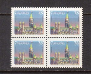 Canada #1165d XF/NH Double Impression Block **With Cert.**