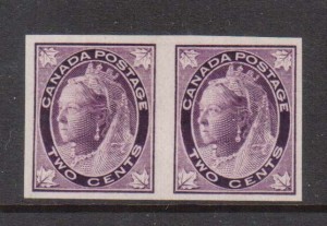 Canada #68i XF Mint Imperf Pair