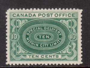 Canada #E1a XF/NH Gem **With Certificate**