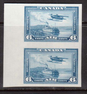 Canada #C6a XF/NH Imperf Pair **With Certificate**