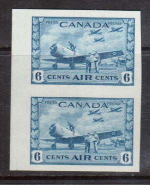 Canada #C7a XF/NH Imperf Pair **With Certificate**