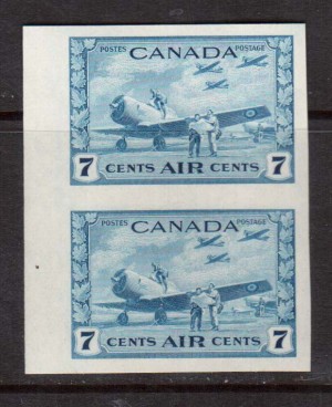 Canada #C8a XF/NH Imperf Pair **With Certificate**