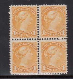 Canada #35d VF Mint Rare Block **With Certificate**