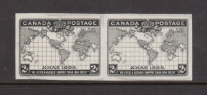 Canada #86v XF Mint Imperf Pair In Black